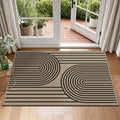 Faux Jute Front Door Mat, 2' x 3' Entryway Porch Rug, Black Farmhouse Ultra-Thin Washable Non-Slip Mat for Indoor Foyer & Outdoor Patio Decor