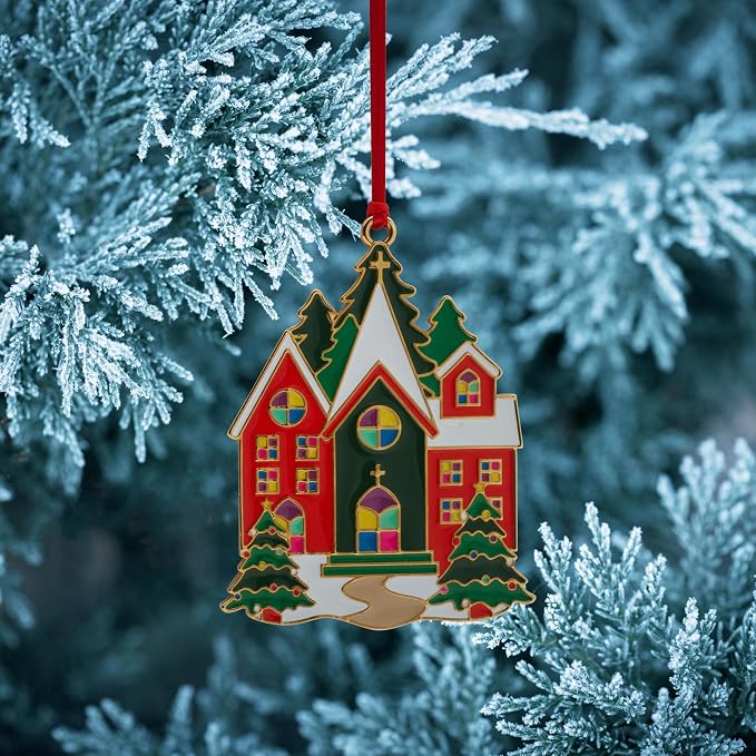 Wallace Wonders of Christmas Cardinal Ornament 2023-14th Edition Gold-Plated Enamel Holiday Collectible with Gift Box and Velvet Pouch