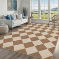 COZYLOOM 6x9 Bedroom Rug Machine Washable Area Rugs for Living Room Non Slip Non Shedding Modern Geometric Diamond Rug Stain Resistant Contemporary Carpet for Dining Room, RV, Patio, Coffee