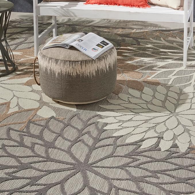 Nourison Home Aloha Natural 7' x 10' Area Rug - Easy Clean, Non Shedding, Bed Room, Living Room, Dining Room, Kitchen (7' x 10')