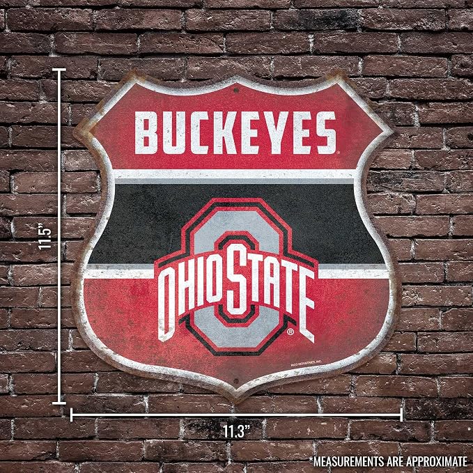 Rico Industries NCAA Rustic 11.5" Metal Route Sign Home Décor/Dorm Room