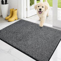 PURRUGS Dirt Trapping Door Mat 24" x 35.5", Non-Slip Machine Washable Entry Rug, Entrance Mat, Indoor Front Door Mat, Super Absorbent Entryway Rug for Muddy Shoes & Paws, Heathered Charcoal