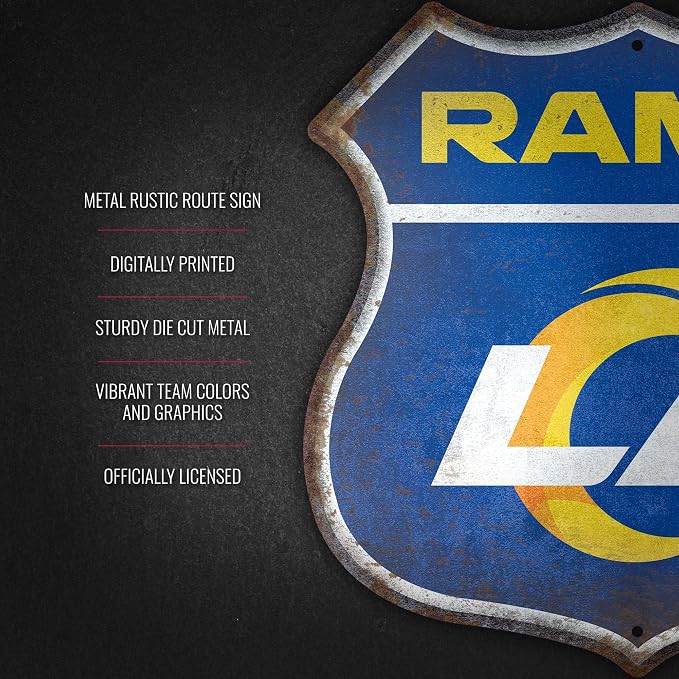 Rico Industries NFL Football San Francisco 49ers Rustic 11.5" Metal Route Sign