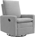 Oxford Baby Uptown Upholstered Glider Recliner Rocking Chair 360° Swivel for Nursery and Living Room - Boucle Koala Gray, Green Guard Gold Certified