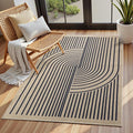 EDIMENS 3x5 Outdoor Rugs Easy Jute Porch Patio Rug Front Door Mat Entryway | Black Washable Non Slip Indoor Outdoor Rug Farmhouse Neutral Living Room Carpet for Backyard Porch Balcony