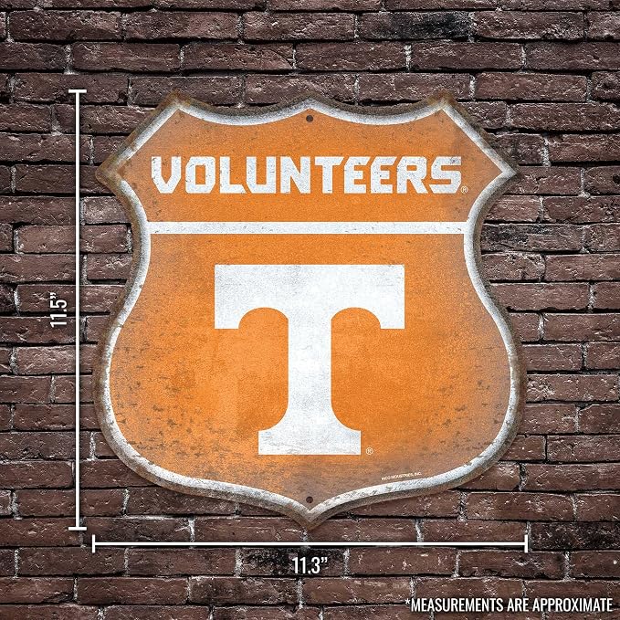 Rico Industries NCAA Rustic 11.5" Metal Route Sign Home Décor/Dorm Room