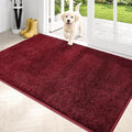 PURRUGS Dirt Trapping Door Mat 34" x 59", Non-Slip Machine Washable Entryway Rug, Dog Doormat, Indoor Front Door Mat, Super Absorbent Entry Rug for Muddy Shoes & Paws, Burgundy Red