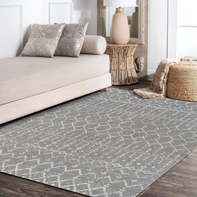 JONATHAN Y Boho Vintage Diamond Gray/Ivory Indoor Area Rug 3X5 ft, Moroccan Hype for Living Room, Bedroom, Kitchen, Office, Easy-Cleaning, High Traffic, Pet-Friendly, Non-Shedding (MOH101C-3)