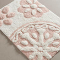 Madison Park Casablanca Tufted Cotton Bath Rug Non-Slip, 20 x 30, Pink | Luxurious Plush Bath Mat, Quick Dry, Soft, Machine Washable, Floral Pattern, Absorbent, Plush, OEKO-TEX, for Bathroom