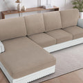 H.VERSAILTEX Sectional Couch Covers 1 Piece Chaise Slipcover L Shape Separate Cushion Couch Cover for Both Left/Right Sectional Couch (Seat Only: 1 Chaises, Sand)