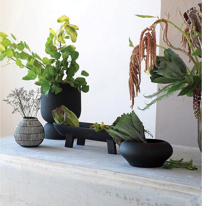 Bloomingville Minimalist Round Mango Wood Bowl, Black