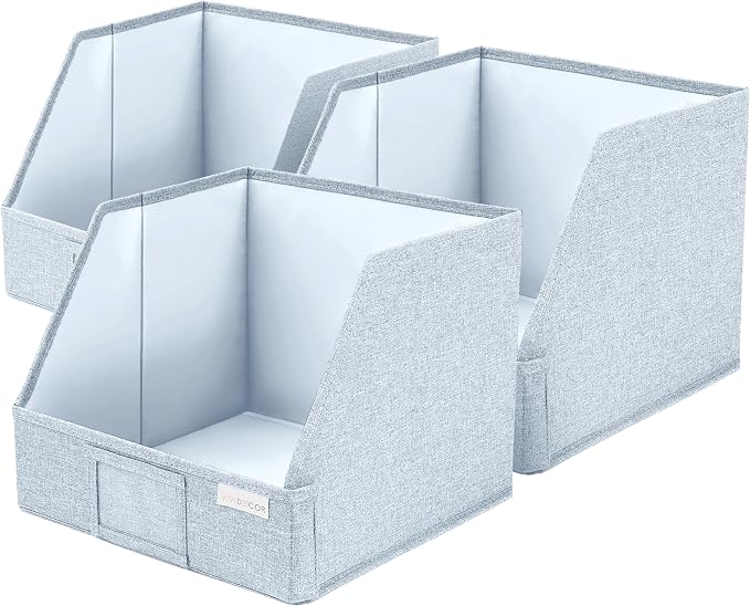 VIVIDECOR Open Front Trapezoid Closet Bins, Closet Storage Organizer for Shelves