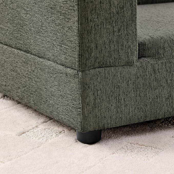 Oversized Dog Sofa Couch for Medium and Large Dogs with Backrest and Armrest, 56.5" Memory Foam Dog Sofa Bed, Modern Elevated Pet Couch Bed with Legs, Dark Grey