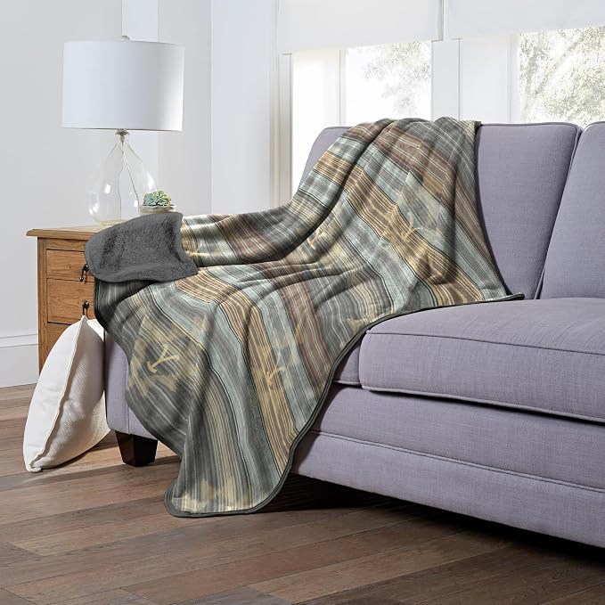 NORTHWEST Yellowstone Silk Touch Sherpa Throw Blanket, 60" x 80", Western Ombre