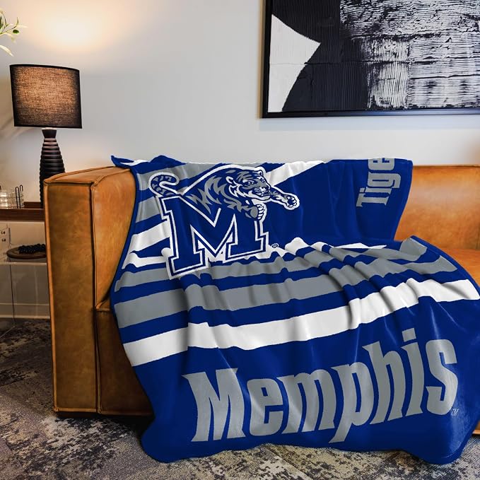 Logo Brands NCAA Raschel Throw Blanket – 50 x 60 Soft Fleece Blanket, Officially Licensed Collegiate Design, Cozy Throw for Tailgating, Game Day, & Home Décor