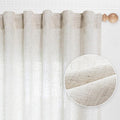 MYSKY HOME Linen Curtains for Sliding Door, Farmhouse Semi Sheer Ceiling Curtains Living Room Light Filtering Back Tab Elegant Style Soft Fabric, 50" x 95", Linen, 2 Panels