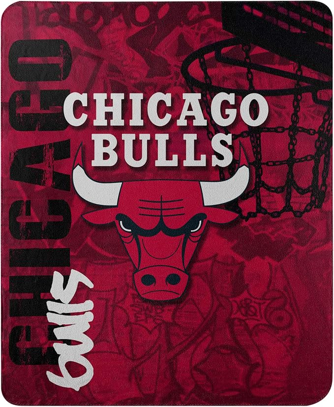 Northwest NBA Chicago Bulls Unisex-Adult Fleece Throw Blanket, 50" x 60", Hard Knocks