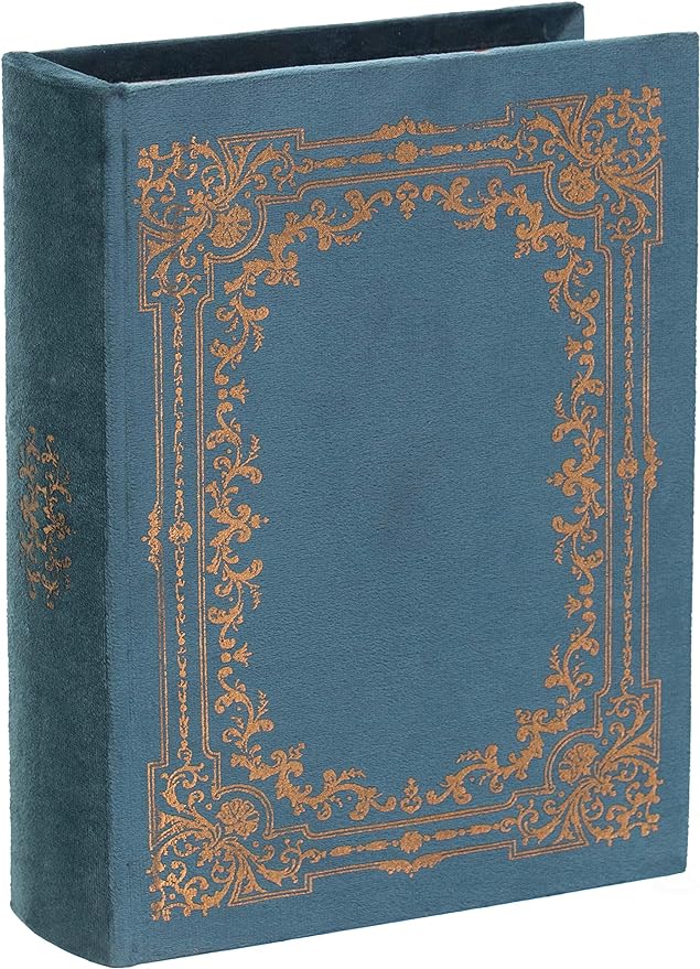 Vintiquewise Decorative Vintage Book Shaped Trinket Storage Box - Blue