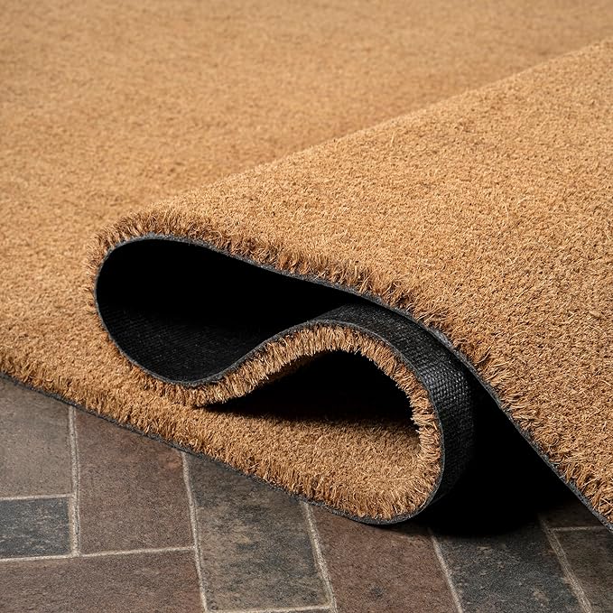 JONATHAN Y CHG100A-3 Peater Classic Casual Commerical Natural Coir Light Brown 3 ft. x 5 ft. Doormat for Entrance, Front Door, Entryway