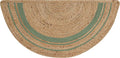 Boho Braided 1.5x3 Area Rug - Jute Natural Fiber Half Round Rug for Living Room Entryway, Farmhouse, Home, Indoor Rugs Jute Door mat for Bathroom, Kitchen (Green Natural, 1.5 X 3 ft)