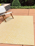Unique Loom Outdoor Collection Area Rug - Cape Town (7' 1" x 10' Rectangle, Yellow Ivory/ Ivory)