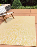 Unique Loom Outdoor Collection Area Rug - Cape Town (5' 3" x 8' Rectangle, Yellow Ivory/ Ivory)