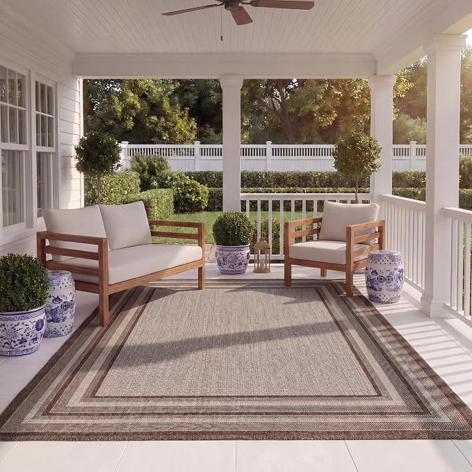 SAFAVIEH Courtyard Area Rug 8x10, Large Grey & Brown CY8475-36312