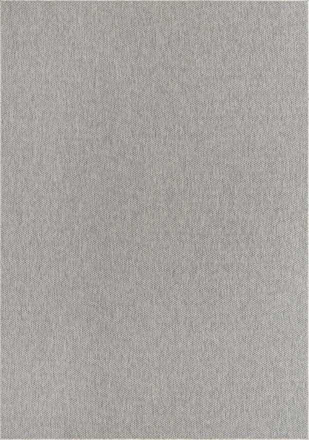 Unique Loom Collection Casual Transitional Solid Heathered Indoor/Outdoor Flatweave Area Rug (10' x 14' 1" Rectangle, Light Gray/Ivory)
