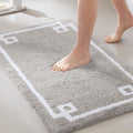 Madison Park Evan 100% Cotton Bath Rug Plush Absorbent, 24" x 40", Grey | Non-slip Backing, OEKO TEX, Luxurious Tufted Plush Bath Mat for Bathroom, Quick Dry, Spa Design Decorative for Shower Room