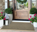 Front Door Mat Outdoor 24"x51",Tan and Black Striped Porch Rug Cotton Woven Washable Indoor Outdoor Layered Doormat Farmhouse Small Area Rug for Porch/Entryway/Home Entrance Decor