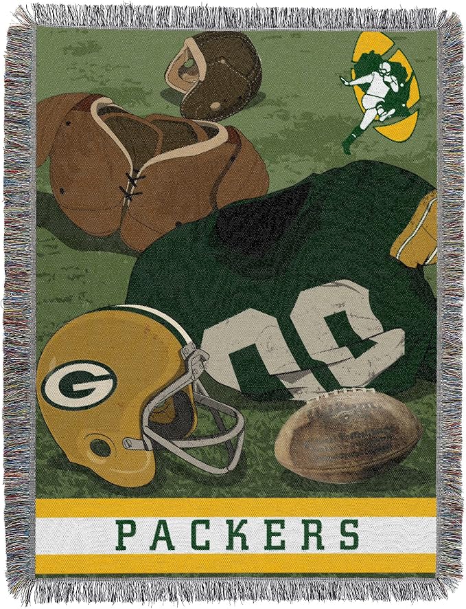 Northwest NFL Woven Tapestry Wall Hanging, 48 x 60 Inches, Officially Licensed, Decorative Fringes