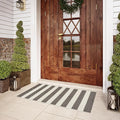 LEEVAN Outdoor Porch Rug 24"x51", Washable Front Door Mat, Spring Plaid Welcome Mat Outside Entrance, Black and White Striped Outdoor Entryway Rug, Farmhouse Buffalo Porch Layered Doormats Entry