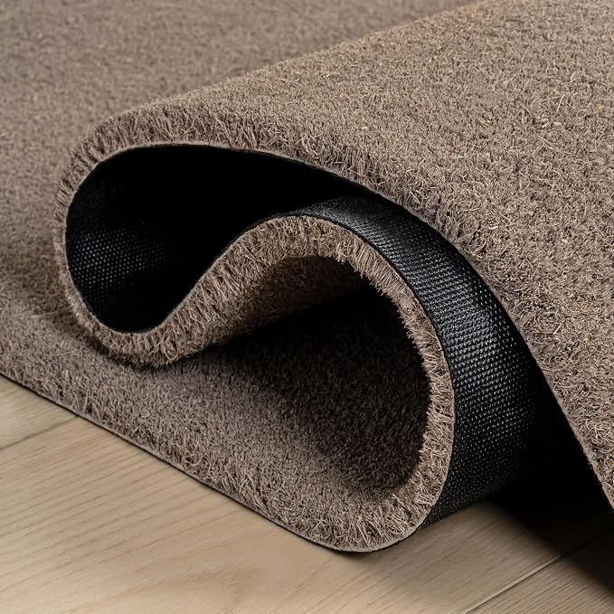 JONATHAN Y Peater Classic Casual Commercial Natural Coir Taupe 3 ft. x 6 ft. Doormat for Entrance, Front Door, Entryway CHG100C-36
