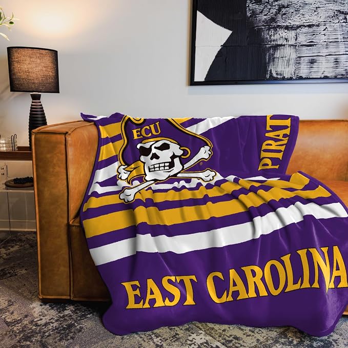 Logo Brands NCAA Raschel Throw Blanket – 50 x 60 Soft Fleece Blanket, Officially Licensed Collegiate Design, Cozy Throw for Tailgating, Game Day, & Home Décor