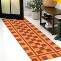 JONATHAN Y Natural Coir Indoor/Outdoor Runner Rug 2X8 Natural/Red, Peater Classic Casual Commerical Doormat Ideal for Door Entrance, Patio, Porch, Backyard, Garages NRF109A-28