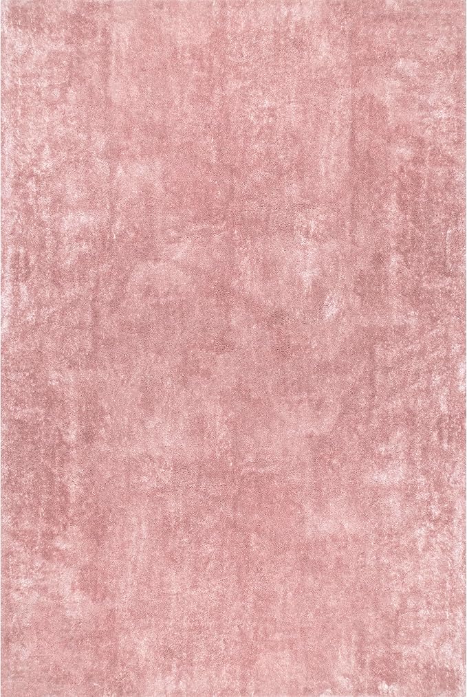 nuLOOM Loni Pink Solid Washable Area Rug, 2' x 3'