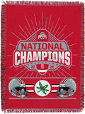 Northwest Ohio State Buckeyes NCAA 2024 FBC Champion Peak Tapestry Throw Blanket 46X60 Inches