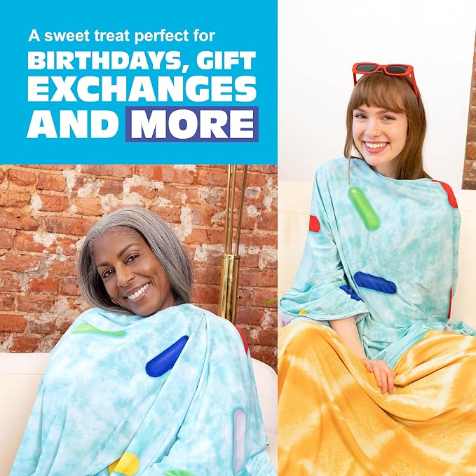 Cozy Concepts Ice Cream Cooling Blanket – Soft Lightweight Throw for Summer Comfort, Cool Vacation Gifts, Cute Ice Cream Design for Cool Days & Nights