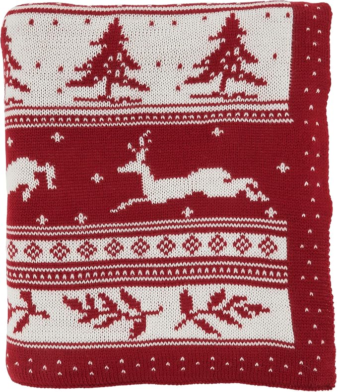 SARO LIFESTYLE Christmas Knit Throw Blanket