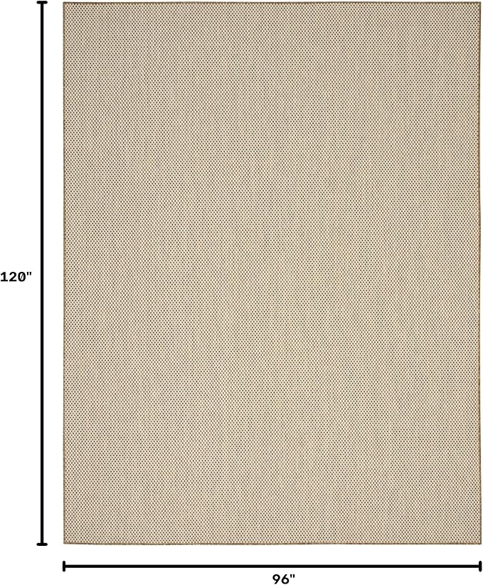 Nourison Home Courtyard Jute Ivory 8' x 10' Area Rug - Easy Clean, Non Shedding, Bed Room, Living Room, Dining Room, Kitchen (8' x 10')