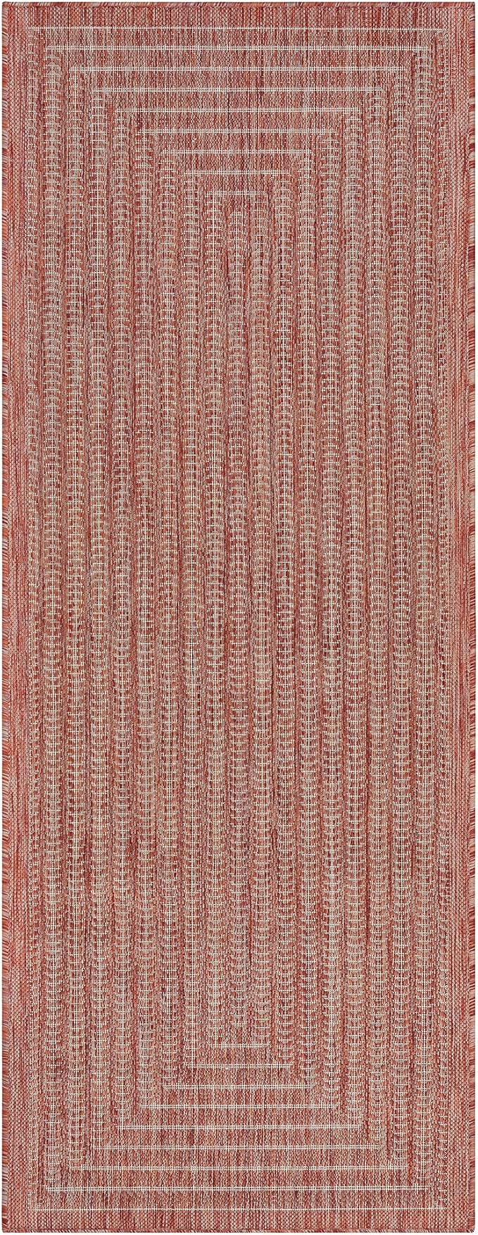 Adiva Rugs Outdoor Indoor Area Rug, Weather Resistant, Easy to Clean, Stain Resistant Floor Mat for Dining Room, Backyard, Deck, Patio (Copper Weiss, 2' x 3')