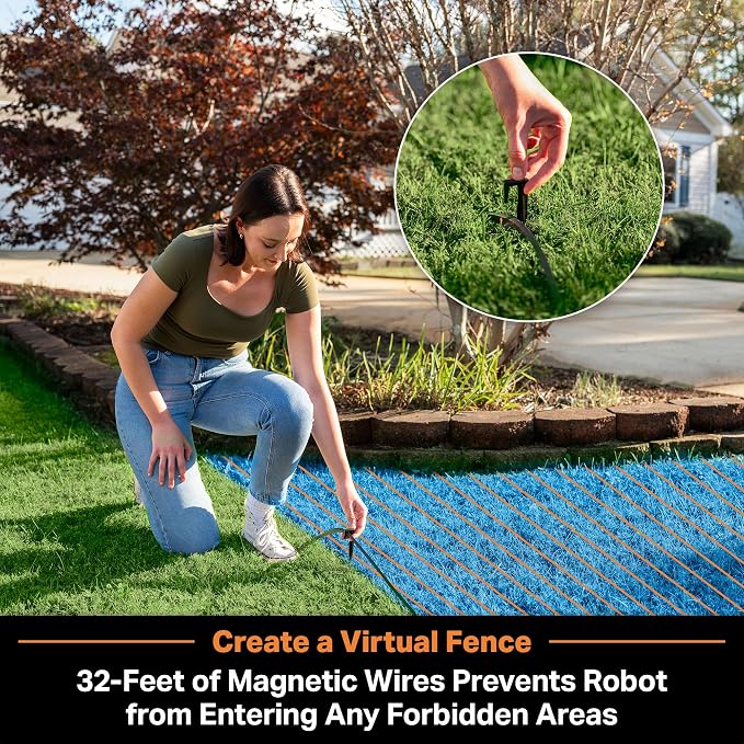 LawnMaster OcuMow™ VBRM701YAMIDR Perimeter Wire Free Robot Lawn Mower Cuts 1/6 Acre Optical Navigation,Obstacle Avoidance Auto-Charging Station, No Go Function, WiFi & Bluetooth Connection APP Control