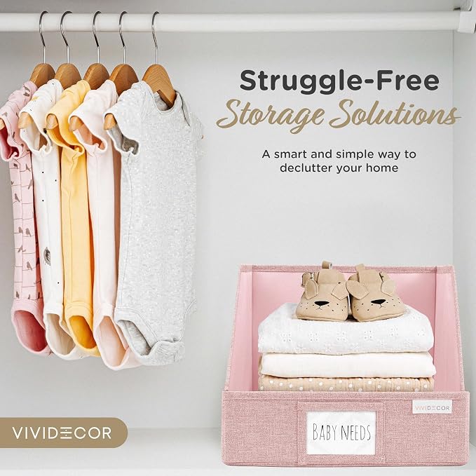 VIVIDECOR Open Front Trapezoid Closet Bins, Storage Baskets for Closets
