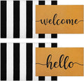 Timgle 4 Pack Hello and Welcome Doormat 30'' x 18'' Black and White Striped Rug 35'' x 24''Front Door Mats for Front Door Farmhouse Outdoor Doormats for Indoor Outside Entryway
