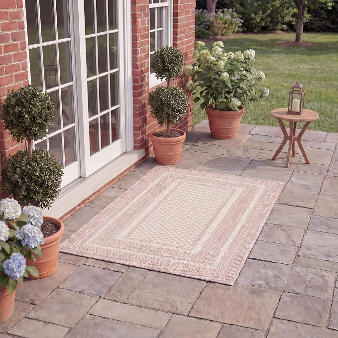 SAFAVIEH Courtyard Accent Rug 2'0"x3', Ivory & Pink CY8475-56212