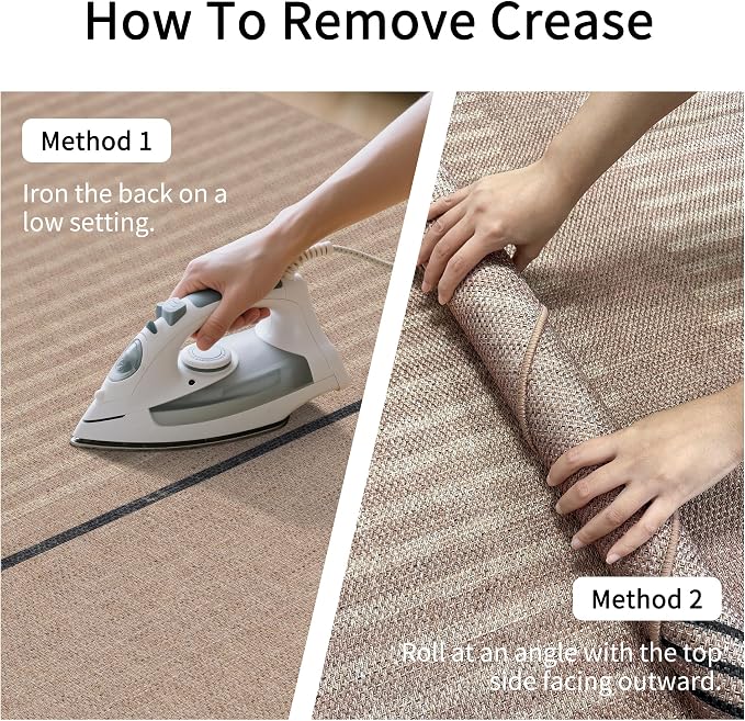 Easy Jute Rug for Pet Homes: 5x7 Outdoor Rug - Beige Woven | Washable Design Cuts Your Cleaning Time by 75% and Maintain Shape and Texture after 50 Washes