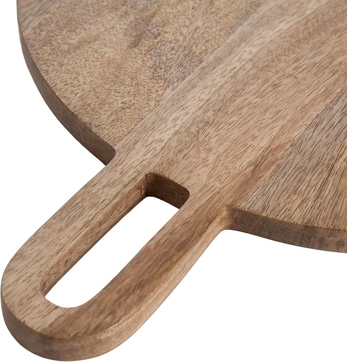 Kate and Laurel Staven Transitional Two-Piece Serving Boards Set; 7 x 22 and 14 x 18; Natural Brown and Black; Modern Food-Safe Charcuterie Boards with Solid Mango Construction