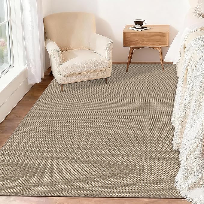Faux Jute Rugs for Entryway, 3' x 5' Indoor Outdoor Rug, Farmhouse Washable Ultra-Thin Non-Slip Area Rug for Foyer, Backdoor, Living Room, Kitchen, Bedroom, Balcony