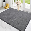 PURRUGS Dirt Trapping Door Mat 32" x 47", Non-Slip Machine Washable Entry Rug, Entrance Mat, Indoor Front Door Mat, Super Absorbent Entryway Rug for Muddy Shoes & Paws, Heathered Grey
