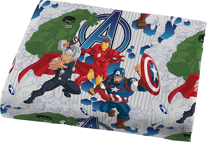 Marvel Avengers Kids Comforter Set, Full 5 Pc (Official Marvel Product) | Superhero Bed in a Bag; Captain America, Iron Man, Hulk, Thor; Reversible, Super Soft Machine Washable Microfiber